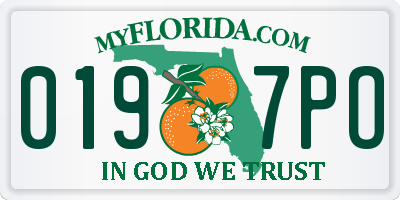 FL license plate 0197PO