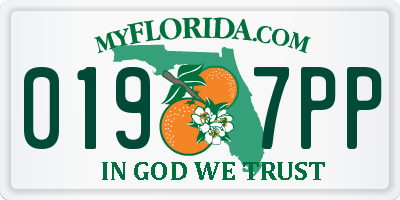 FL license plate 0197PP