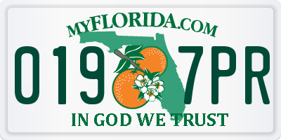 FL license plate 0197PR