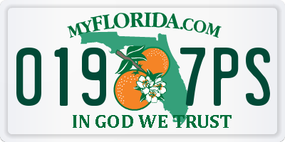 FL license plate 0197PS