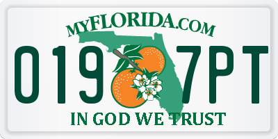FL license plate 0197PT