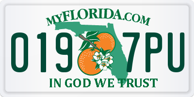 FL license plate 0197PU