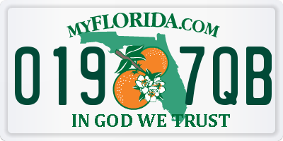 FL license plate 0197QB
