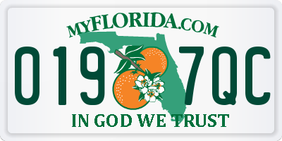 FL license plate 0197QC