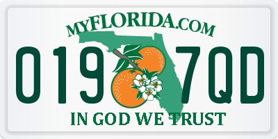 FL license plate 0197QD