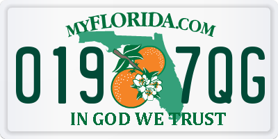 FL license plate 0197QG