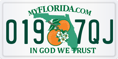 FL license plate 0197QJ