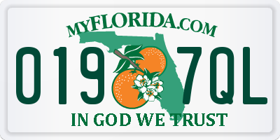 FL license plate 0197QL