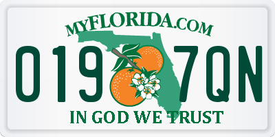 FL license plate 0197QN