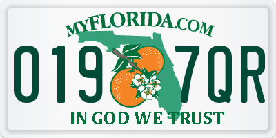 FL license plate 0197QR
