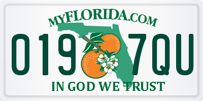 FL license plate 0197QU