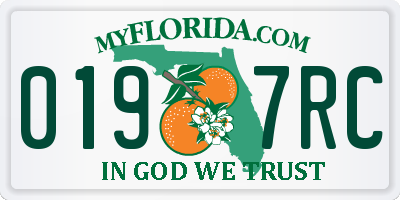 FL license plate 0197RC