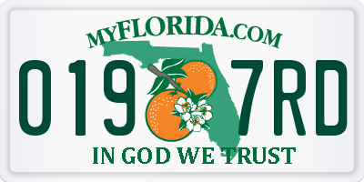 FL license plate 0197RD