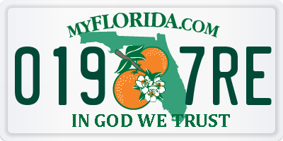 FL license plate 0197RE