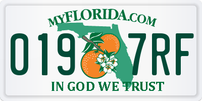 FL license plate 0197RF