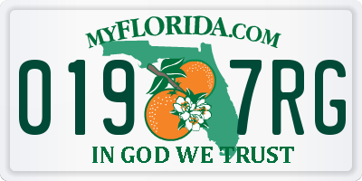 FL license plate 0197RG