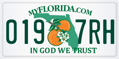 FL license plate 0197RH