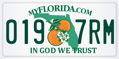 FL license plate 0197RM