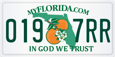 FL license plate 0197RR
