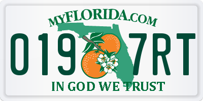 FL license plate 0197RT