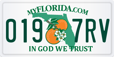 FL license plate 0197RV
