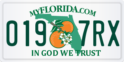FL license plate 0197RX