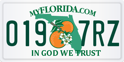 FL license plate 0197RZ