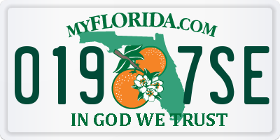 FL license plate 0197SE