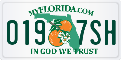 FL license plate 0197SH