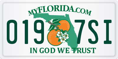 FL license plate 0197SI