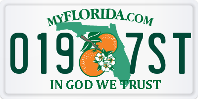 FL license plate 0197ST