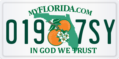 FL license plate 0197SY