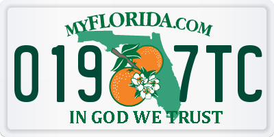 FL license plate 0197TC