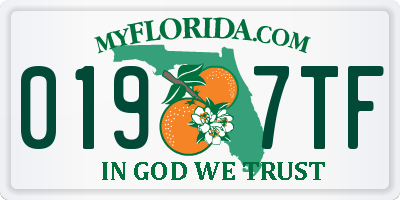 FL license plate 0197TF
