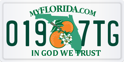 FL license plate 0197TG