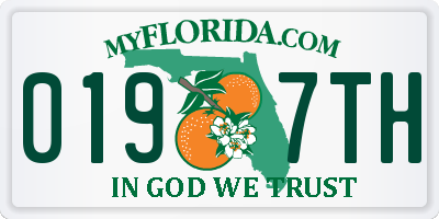 FL license plate 0197TH