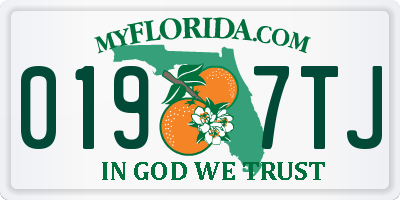 FL license plate 0197TJ