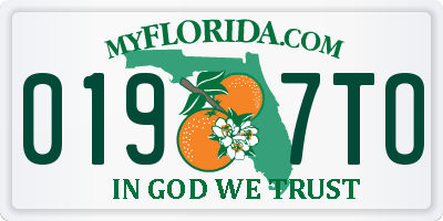 FL license plate 0197TO