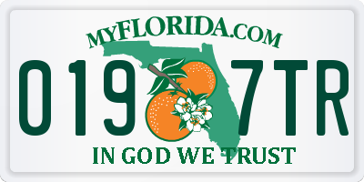 FL license plate 0197TR