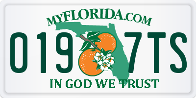 FL license plate 0197TS
