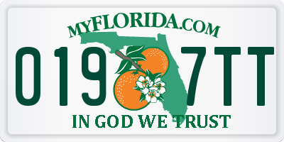 FL license plate 0197TT
