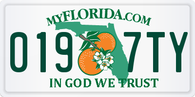 FL license plate 0197TY