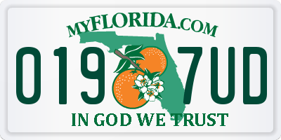 FL license plate 0197UD
