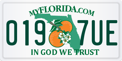 FL license plate 0197UE