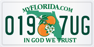 FL license plate 0197UG