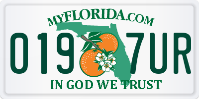 FL license plate 0197UR