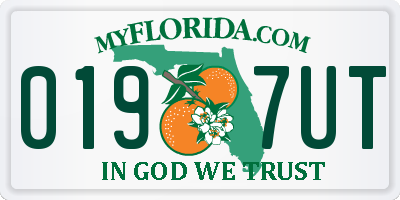 FL license plate 0197UT