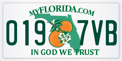FL license plate 0197VB