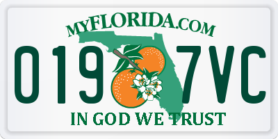 FL license plate 0197VC