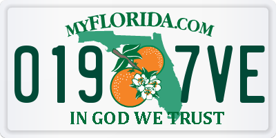 FL license plate 0197VE